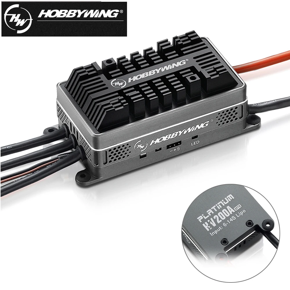

4pcs/lot Original Hobbywing Platinum HV 200A V4 6-14S Lipo OPTO Brushless ESC For RC Drone Quadrocopter Helicopter Aircraft