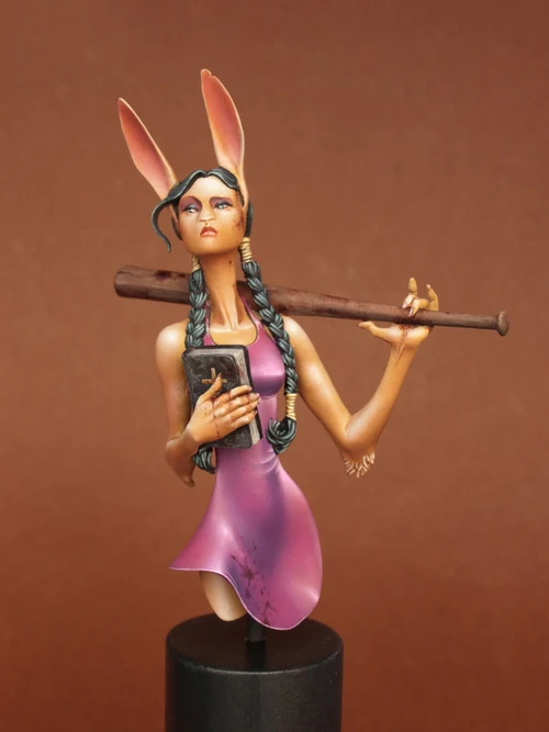 

Unpainted Kit 1/18 94mm Science 94mm with ears girl bust not include base Resin Figure miniature garage kit