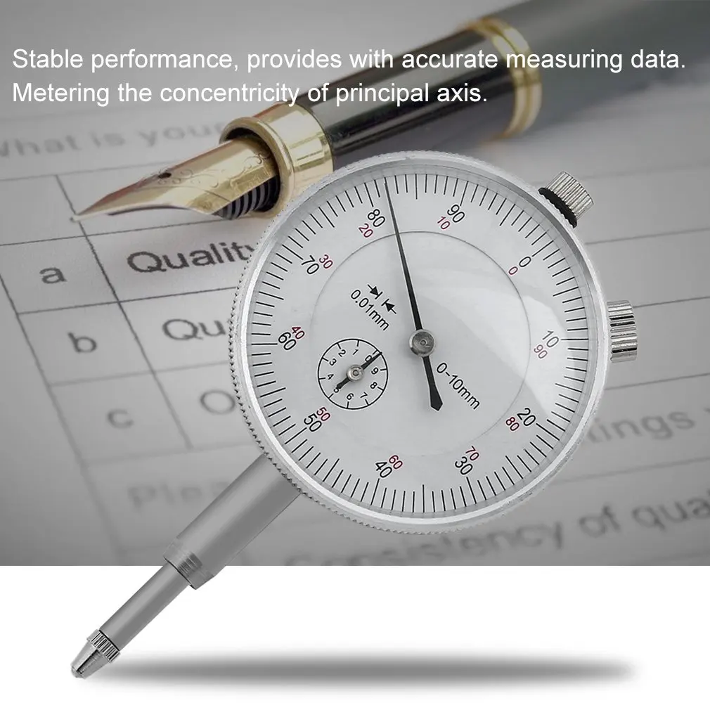 

0-10mm 0.01mm Precision Dial Indicator Accuracy Gauging Tools Pointer Measure Instrument For Concentricity Of Principal Axis