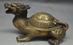 10 "Китайский Фэншуй Бронзовый Благоприятный Восемь Триграмм Дракон черепаха Монета Статуя