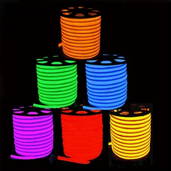 

DC12V DC24V Double-sided illuminated neon strip 8*16MM AC110V AC220V SMD2835 120leds/m Flexible Rope Led Neon Lighting sign bar