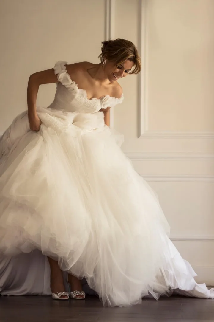 Cotour Wedding Dresses with Sleeves Off the Shoulder