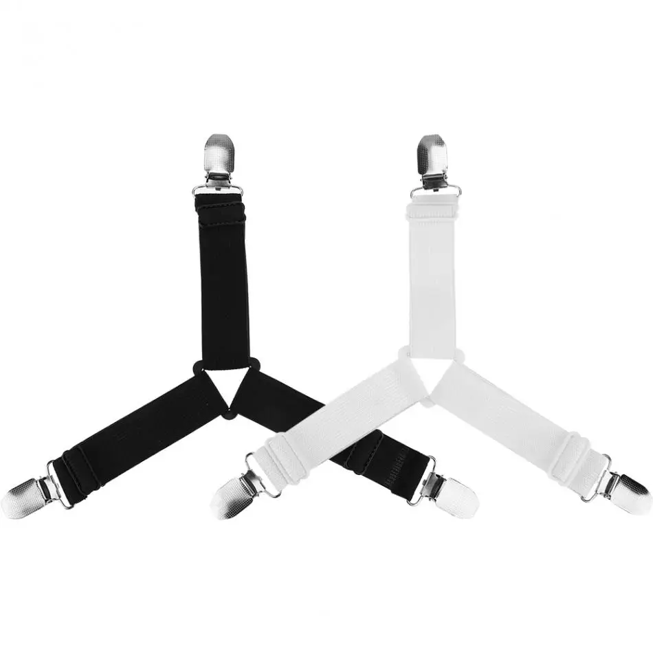 

4Pcs Elastic Bed Mattress Sheet Straps Clips Grippers Fasteners Suspender Holder