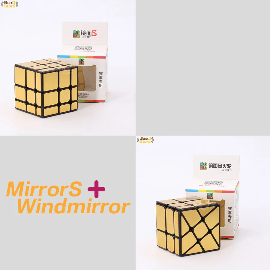 Mofangjiaoshi Fisher зеркало Windmirror зеркала магический куб Золотой Серебряный Матовый горячий колесный зеркальный куб 3x3x3 странная форма подарки - Цвет: S-W-Golden