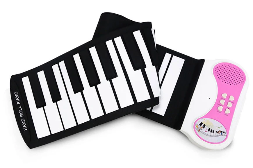 37 клавиш закатать Силиконовое пианино ролл-ап мягкая клавиатура пианино с 8 различными тонами, 6 демонстрационных песен(синий, розовый, зеленый