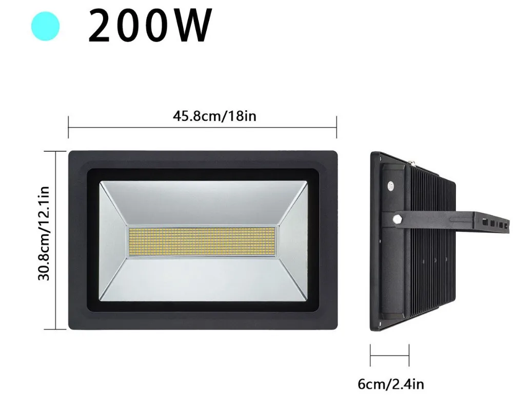 Светодио дный прожектор 100 Вт 150 Вт 200 Вт 300 Вт 500 Вт прожектор IP65 Водонепроницаемый AC 170-265 В светодио дный Spotlight Refletor Gargen наружного освещения