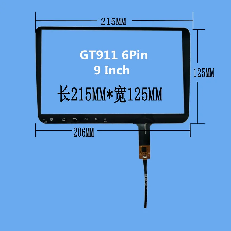 Для GT911 Android Volkswagen навигация 9 дюймов емкостный сенсорный экран 9 дюймов 6 линия сенсорная панель стекло