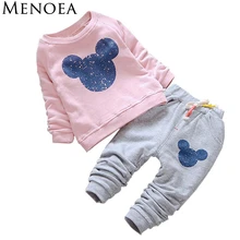 Г. Весенняя Повседневная стильная одежда для маленьких девочек комплекты одежды для малышей толстовки с героями мультфильмов+ штаны, 2 шт., одежда для малышей