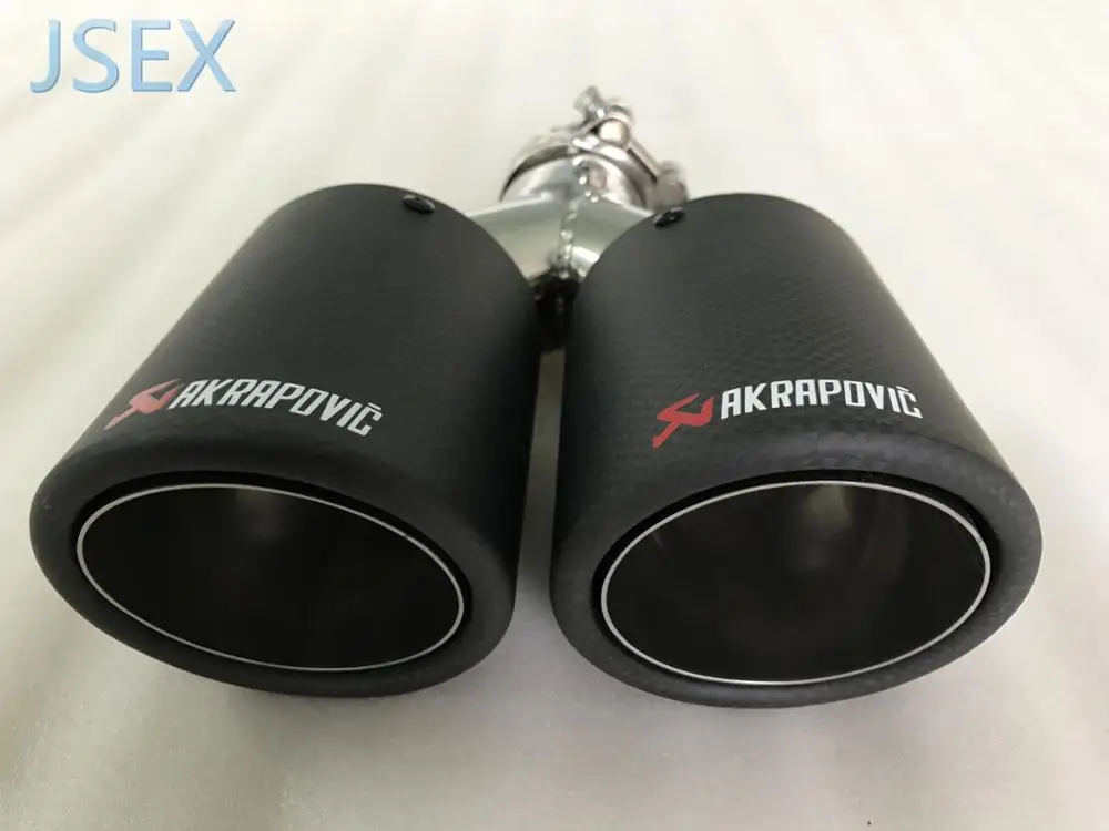

carbon fibre styling AKRAPOVIC Stainless steel Universal DUAL Automobile exhaust pipe Muffler Car accessories modification