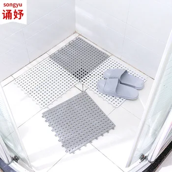 

Set of bathroom non-slip mat Mosaic pad toilet water bath mat