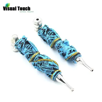 

Visual Touch Resin Mini Dragon Skull Smoking Herb Tobacco Pipes Portable Creative Man Gifts Metal Tube Pipes Accessories