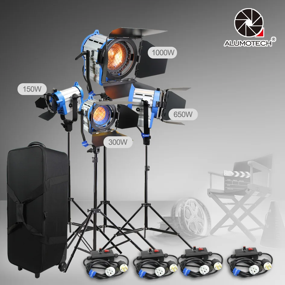 Набор ламп ALUMOTECH As ARRI 150 Вт + 300 650 1000 вольфрамовый прожектор стандарт x4 модуль | Фотографическое освещение -1922795110