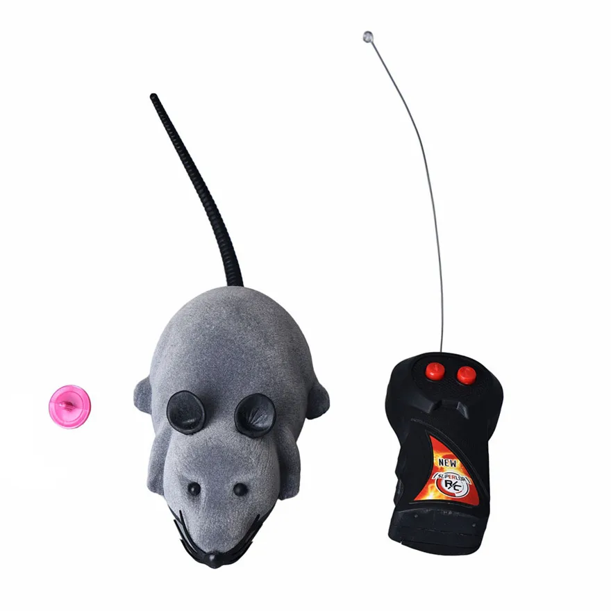 Страшно R/C Моделирование Плюшевые Мышь мыши с пульта ДУ Kids игрушка в подарок серый черный кот