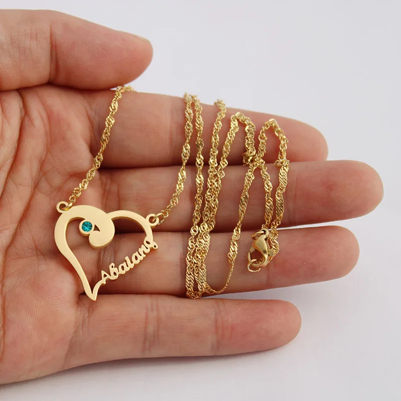 

Stainless Steel Personalized Gold Nameplate Necklace Kiribati Abaiang Island Name Necklace Jewelry Gift