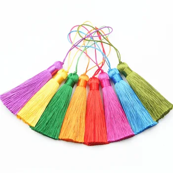 

2 PCS 80mm China Delicate Polyester Soft Tassel Pendant Connectors For Jewelry Making
