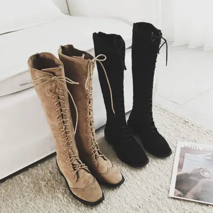 Sauvage Croix Sexy Grande Genou Taille étudiant Bottes Chaussures Noir Femme Luxe Le De Longue Coréenne 1 Sur T Femmes Harajuku Vent 2 Cravate Kaki 4Lc5ARSjq3