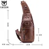 BULLCAPTAIN Vintage Men's Leather One Shoulder Crossbody Leather handbag Chest bag men leather bag Men's Cross Body Shoulder bag ► Photo 2/5