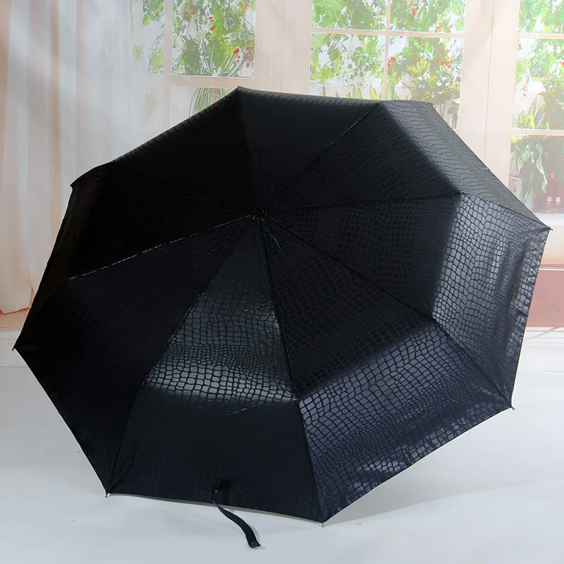 Imitation Crocodile Skin Umbrella Men Rain Women Three Folding Windproof Fully Automatic Gentle High Quality Umbrellas
