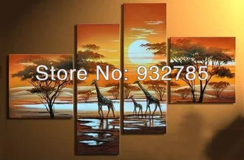 

Free Shipping !! The African Deer! 100% Handmade Modern Landscape Oil Painting On Canvas Top Home Decoration painting