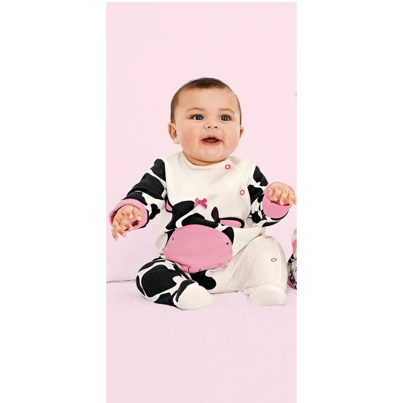 White Milk Baby Clothes Suit Long Sleeve Babies Girls Jumpsuit 100% Cotton Soft Premature Clothing Newborn Rompers Foot Cover