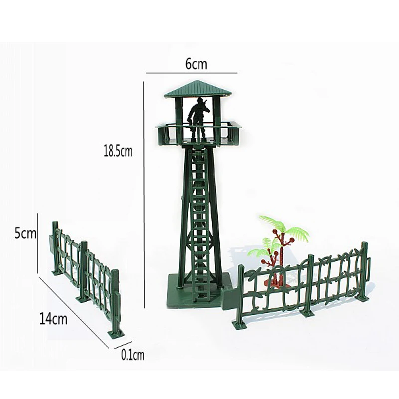 

Sand table model Military Model Static Bulk Components Large watchtower, fence, palm 4pcs/set children's toys Free Shipping