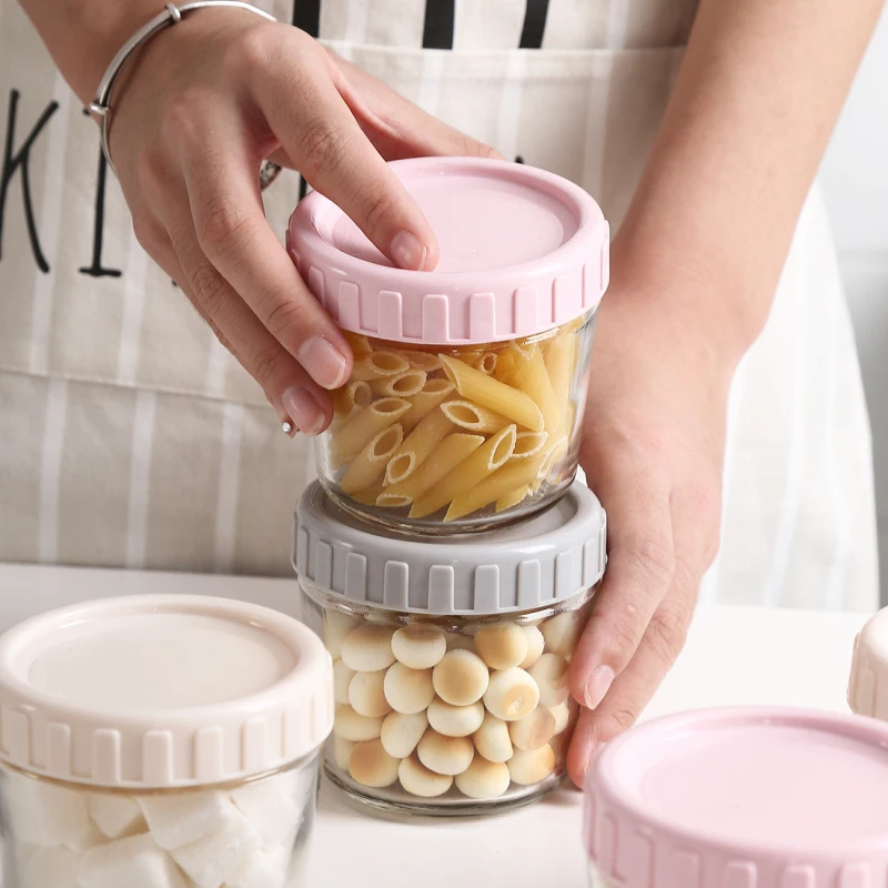 X & W 260 мл прозрачный стеклянный хранения Jar Кухня Танк Простой запечатанный