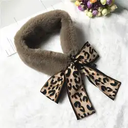Новый модный длинный квадратный шарф ретро женский леопардовый шифоновый ремень из искусственного меха Зимний теплый шарф Шея