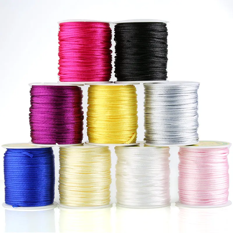 40m/roll Satin Cords For Silicone Teething Necklace DIY String Bracelet