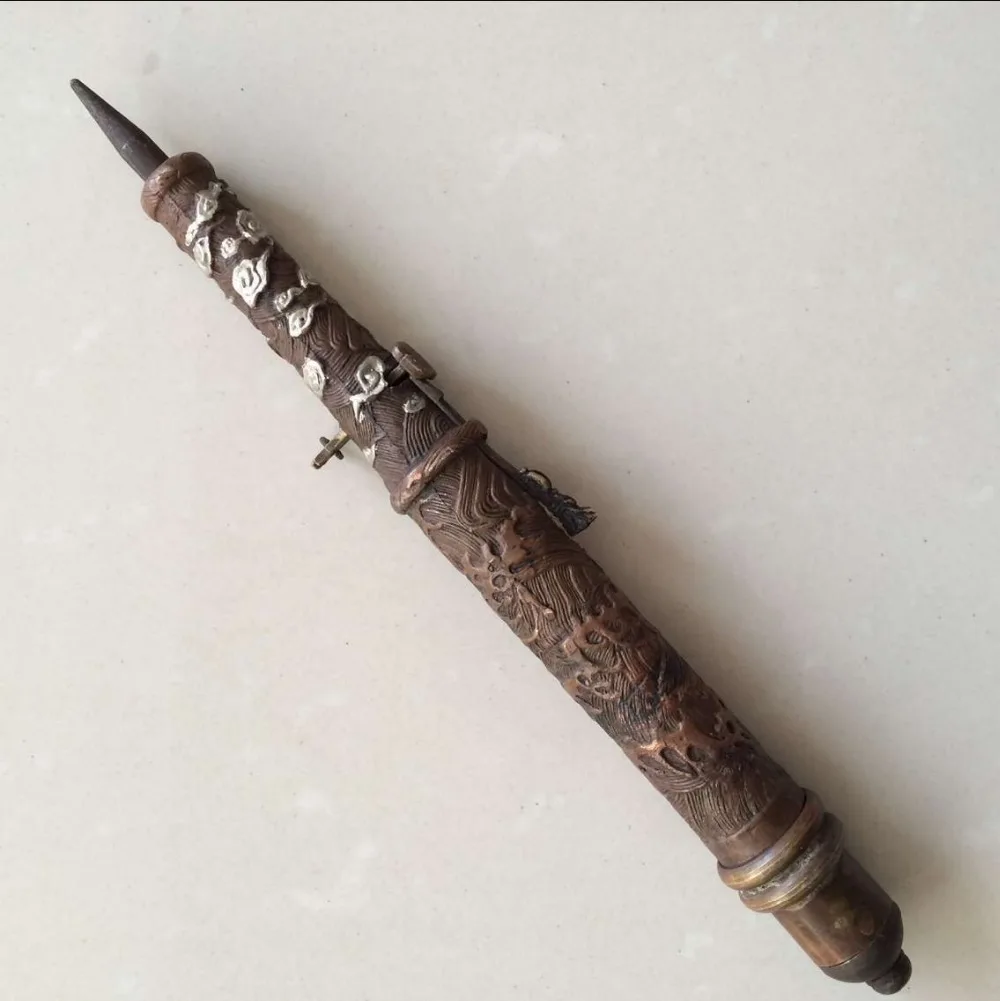 Античное китайское оружие спрятано в рукаве мечь за манжету с золотым покрытием дракон
