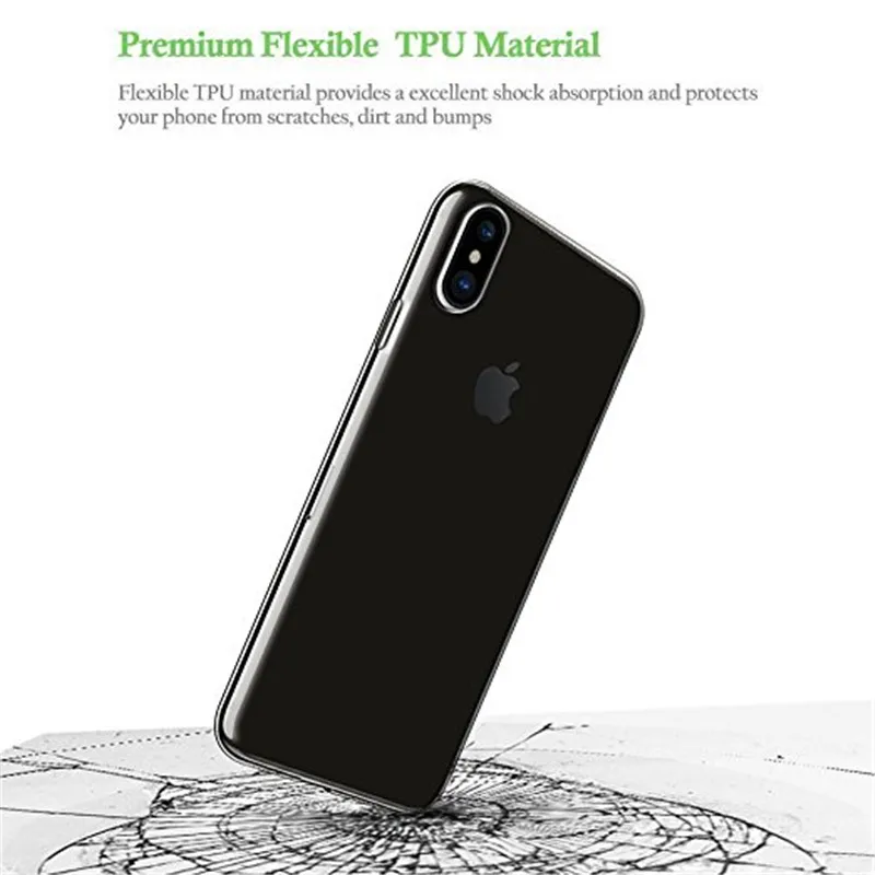 Прозрачный мягкий гибкий чехол из ТПУ для Apple iPhone 11 Pro Max X 8 7 6s 6 Plus 5 5S 5c SE 4 4S Чехол Ультра Прозрачный чехол для телефона