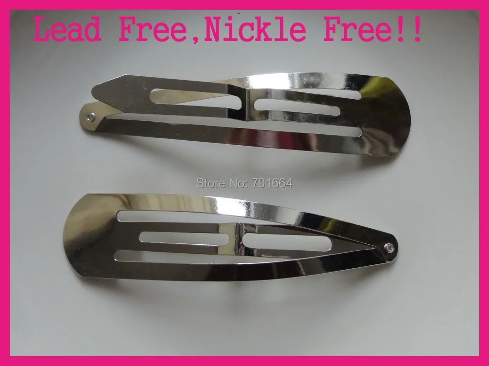 

20PCS 10.0cm 4.0" jumbo silver plain round head Metal Snap Clip at lead free and nickle free,big women hair clips pins
