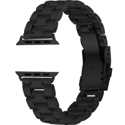 Для Apple Watch band 4 42 мм/38 мм 3 iwatch band 44 мм/40 мм нержавеющая сталь correa link Браслеты Аксессуары 2 1 черный Silve - Цвет ремешка: Black