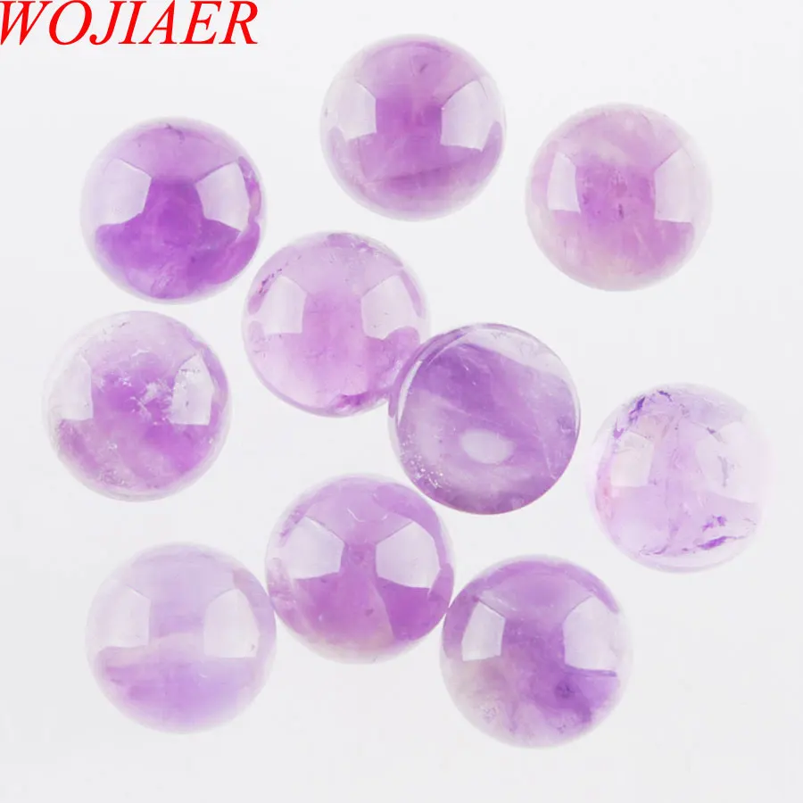 Amethyst PU3174 WOJIAER натуральные декоративные камни круглые кабошон кабина без отверстия 8x4 мм для изготовления ювелирных изделий 10 шт. PBU315 - Цвет: Amethyst PU3174