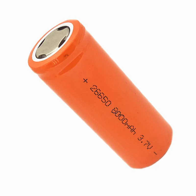 

OOLAPR Orange 1PCS 26650 lithium battery 3.7V 8000mAh 26650 rechargeable battery 26650 BATTERY suitable for flashlight