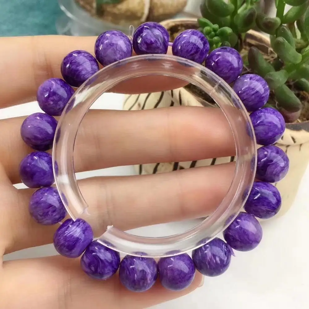 

10mm Natural Purple Charoite Bracelet Gemstone Round Beads Jewelry Fashion Women Bracelets Lucky Stone Drop Shipping AAAAA