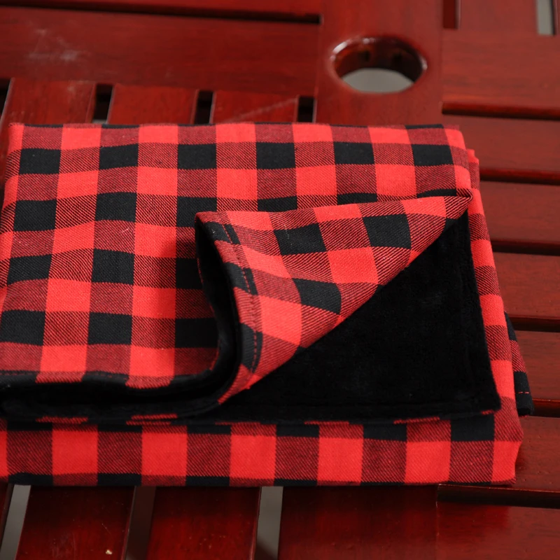 10 шт монограммные заготовки в красную и черную клетку детское одеяло, мягкое клетчатое бархатное покрывало для малышей DOM109729