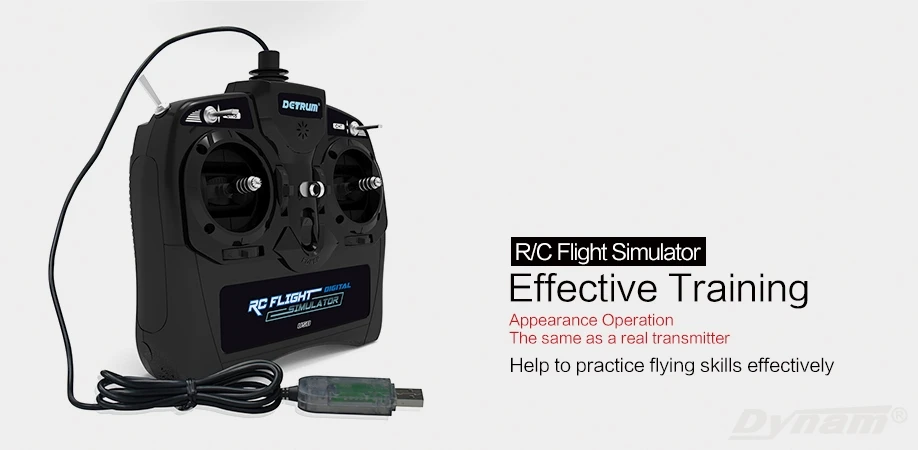 Detrum Dynam 8CH 8 канальный USB симулятор полета RC DTM U001 Mode1|rc flight simulator|flight simulatorusb rc |