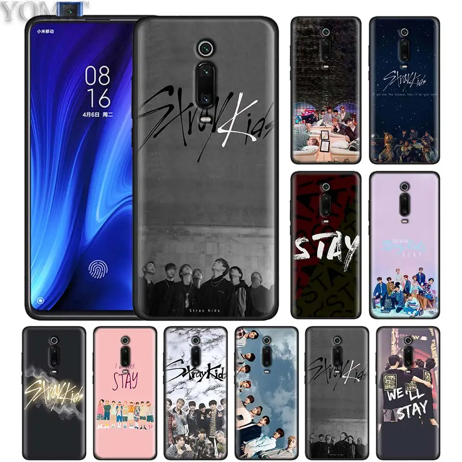 

Stray Kids Kpop Black Case for Xiaomi Redmi K20 Note 7 6 Pro 6A 7A 4X 5 Plus Y3 GO Silicone Phone Cover Cubre Soft Casos