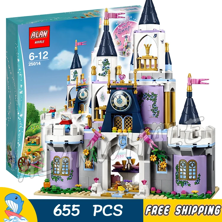 

655pcs Princess Friends Cinderella's Dream Castle Prince 25014 Model Building Blocks Children Toys Bricks Compatible With Lego