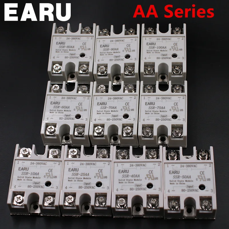 Твердотельные релейные модули Φ AA SSR 40A 80 250VAC вход для 24 380VAC выходного