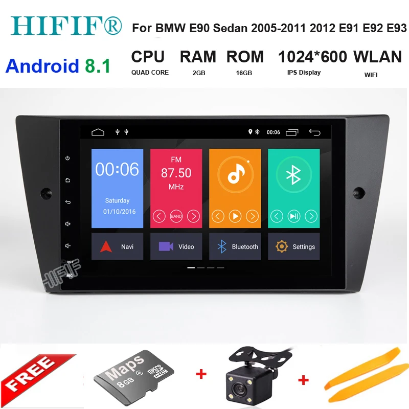 

IPS HD 9" Android 8.1 Radio Multimedia Car Stereo Player GPS DAB No DVD for BMW E90 Sedan 2005-2011 2012 E91 E92 E93 Head unit