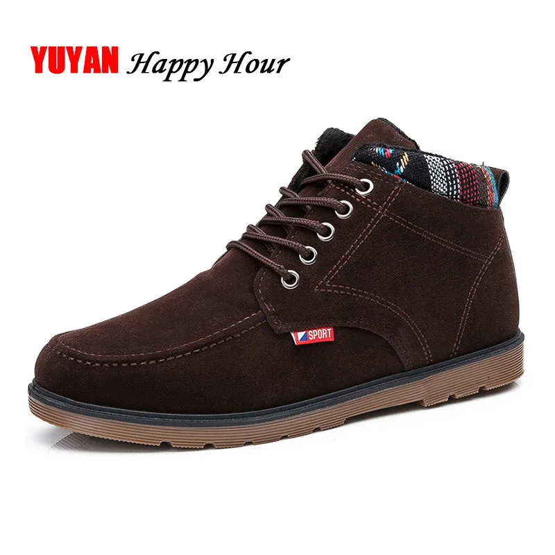 

2018 Winter Boots Men Warm Plush Winter Shoes High Quality Thick Sole Men's Boots Male Brand Ankle Botas KA209