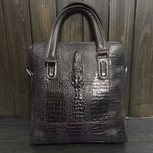 Крокодиловая сумка из натуральной кожи мужские деловые повседневные портфель на ремне