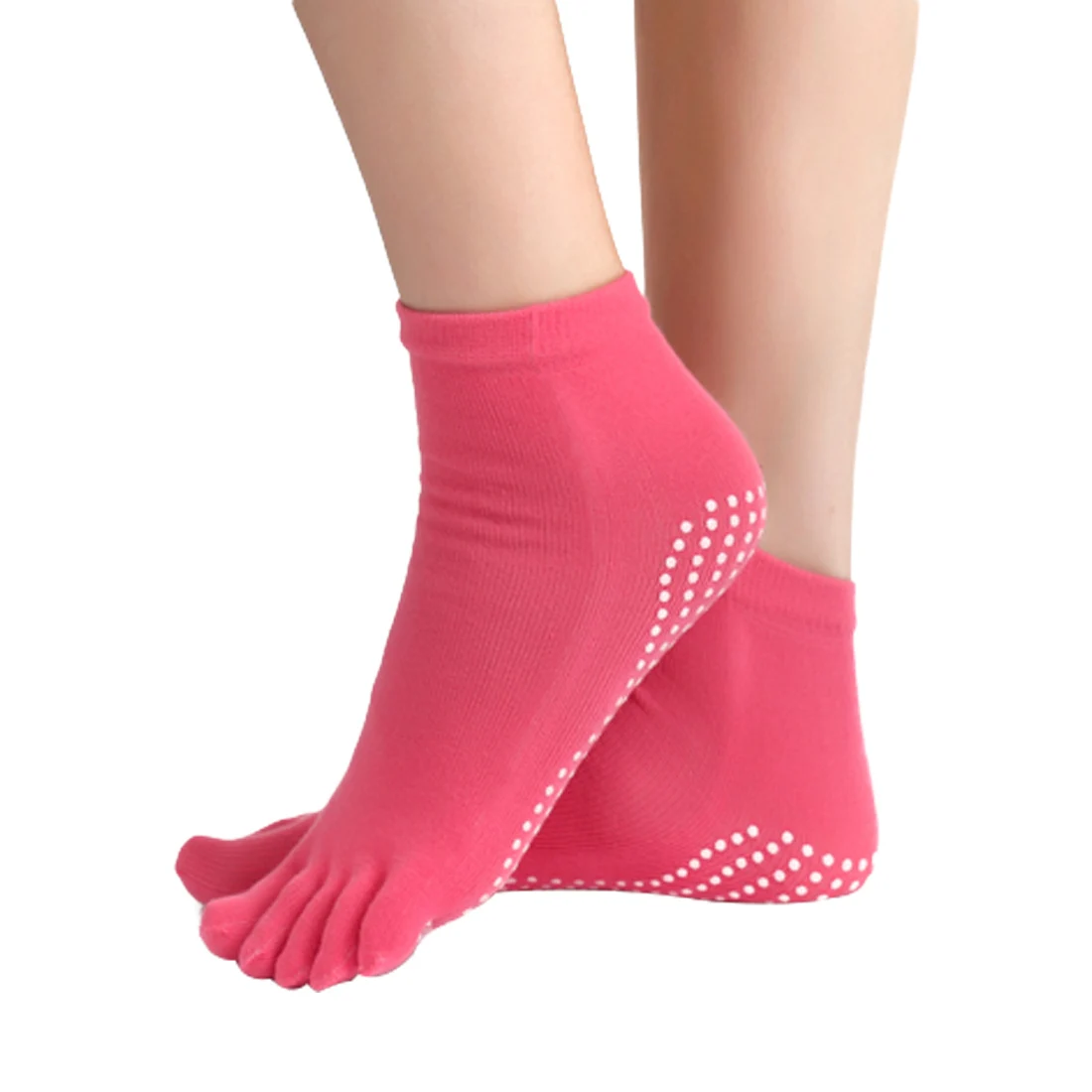 Для женщин Фитнес девушек Для женщин противоскользящие пять пальцев Спорт Пилатес Йога нескользящие носки сжатия
