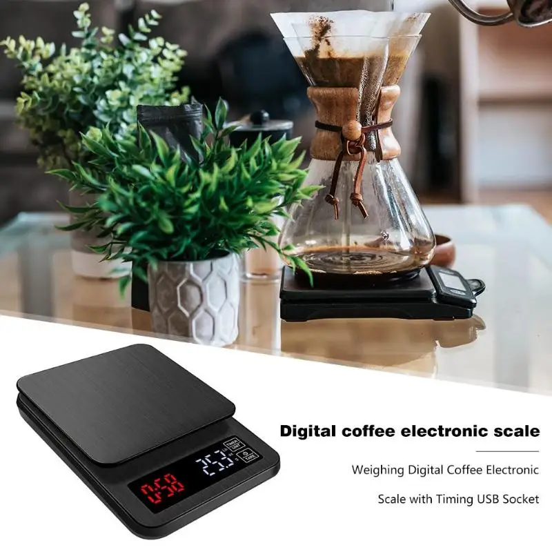 Weighing Scale Digital Electronic Scale with Timing USB Power Socket Jewelry Food Coffee Kitchen Scale Weight Balance Tools