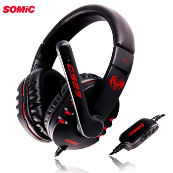 

SOMiC G923 DJ deep bass Gaming earphone Headphone with Microphone PC Headset computer game music headband 3.5mm