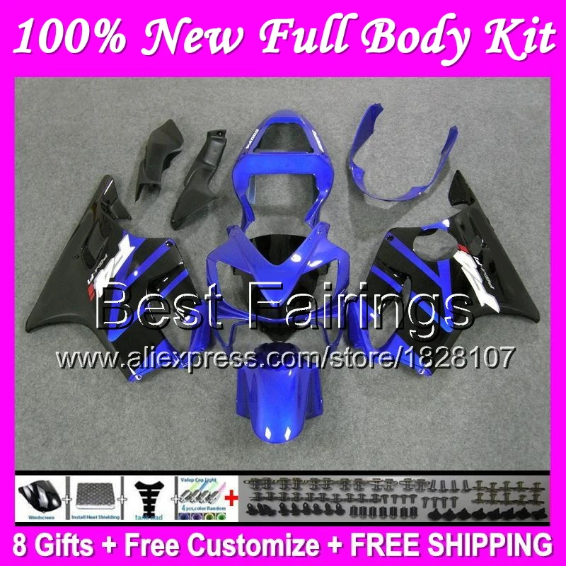 

+Tank Factory blue For HONDA Fairing CBR600F4i 01 02 03 B352 CBR600 F4i FS CBR 600 F4i 2001 2002 2003 blue black +Decal
