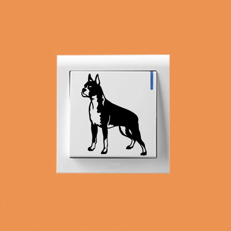

Boxer Dog Cartoon Fashion Switch Sticker Vinyl Decoration Wall Sticker 2SS0711