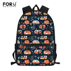 FORUDESIGNS сумки для колледжа и школы рюкзаки для девочек Campers Caravan Bookbags студенческий рюкзак школьный для ноутбука рюкзак