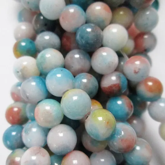 

Natural Jade Beads - Round 6 mm beads, Semi Precious Gemstone Beads - Full Strand 16", 68 beads